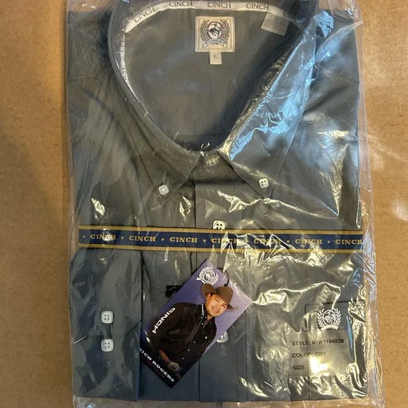 Cinch Charcoal Button Down Shirt - Large - NWT - Picture 3 of 6
